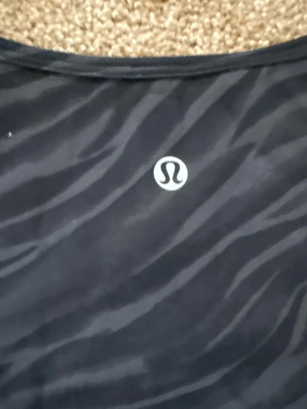 lululemon athletica Black Zebra-Print V-Neck Crop Top